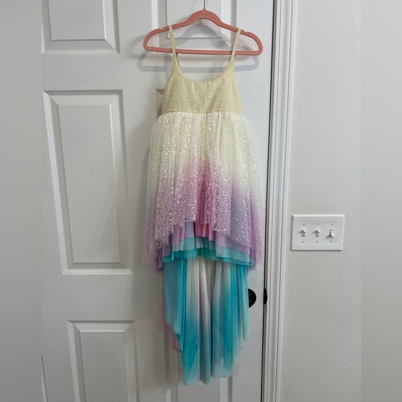 Pleiades Designs Girls Size 6 Water Lilac Sequin Dip Dye Unicorn Dress! High Low